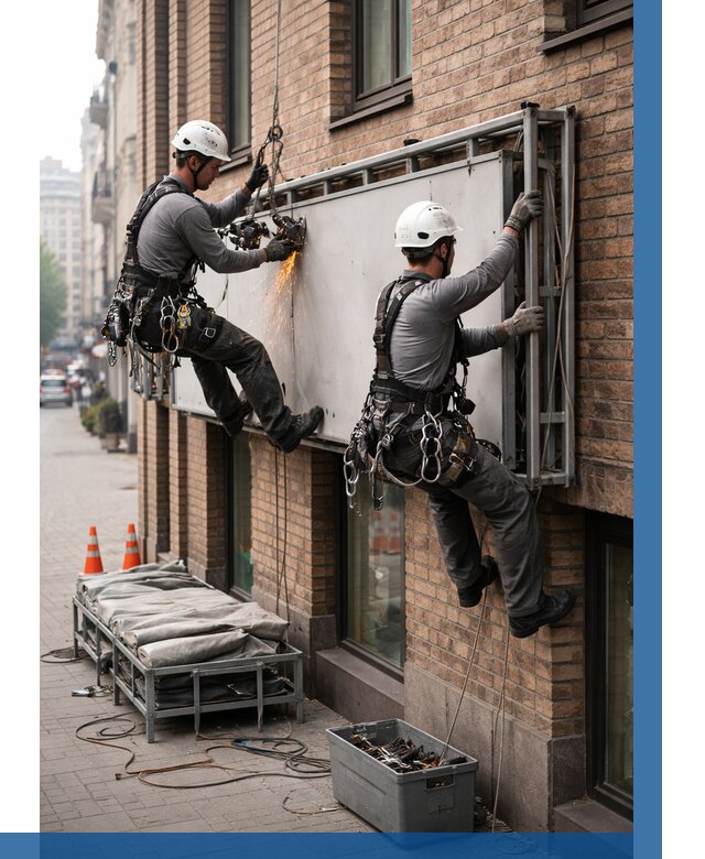 Демонтаж рекламной вывески в Миассе от 6611 р. | ВЫСОТНИК-Мсс