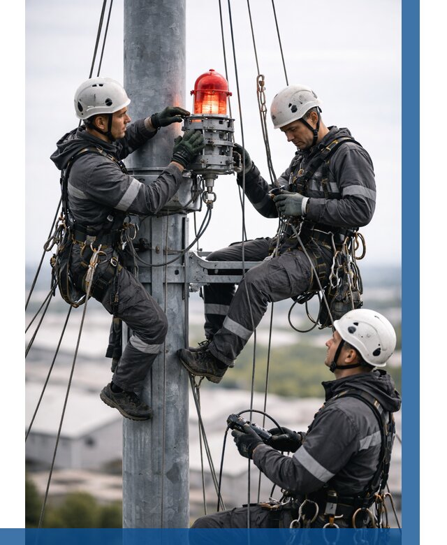 Монтаж заградительных огней в Миассе от 8645 р. | ВЫСОТНИК-Мсс