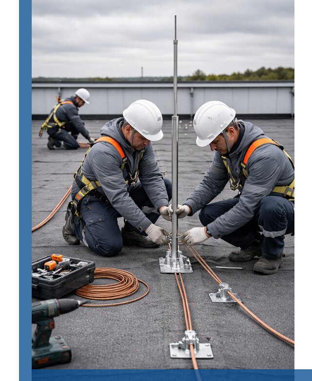 Монтаж молниезащиты на кровле в Миассе под ключ с гарантией