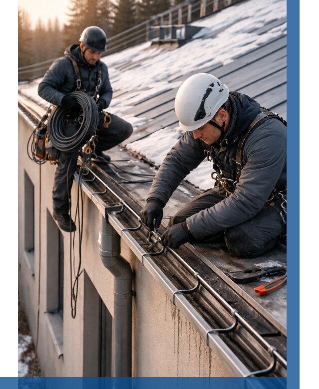 Монтаж греющего кабеля на кровле в Миассе от 458 р. | ВЫСОТНИК-Мсс
