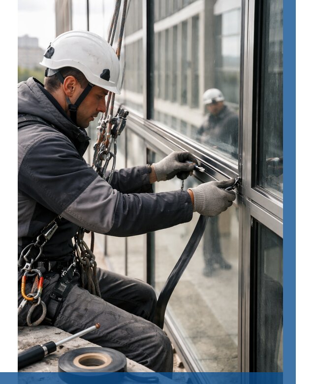 Ремонт витражных конструкций в Миассе от 3560 р. | ВЫСОТНИК-Мсс