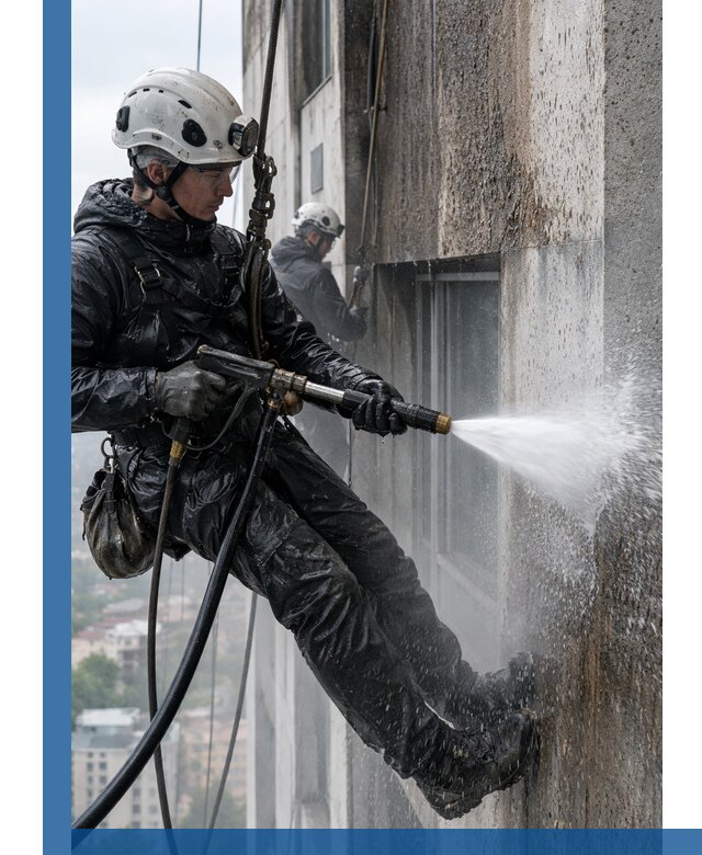 Гидроструйная очистка фасадов и конструкций в Миассе