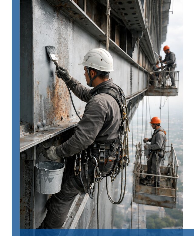 Покраска металлоконструкций на высоте в Миассе профессионально