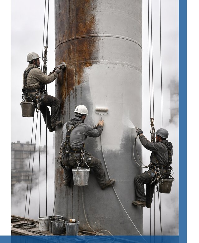 Покраска дымовых труб в Миассе от 8645 р. | ВЫСОТНИК-Мсс