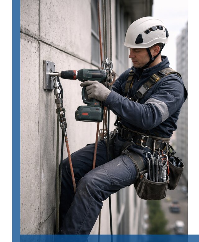 Установка анкерных точек для высотных работ в Миассе