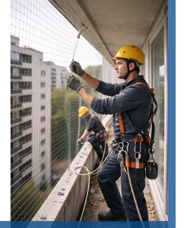 Монтаж сетки от птиц в Миассе от 4577 р. | ВЫСОТНИК-Мсс